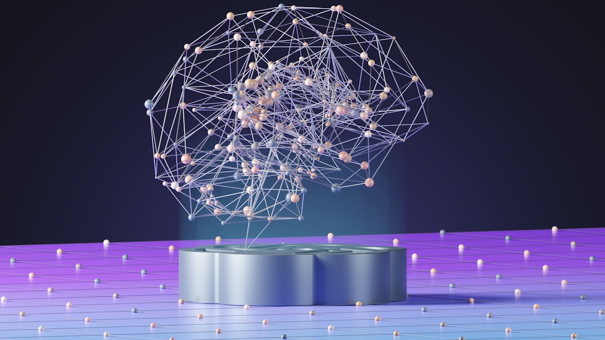 Abstract AI network illustration representing AI search and GEO