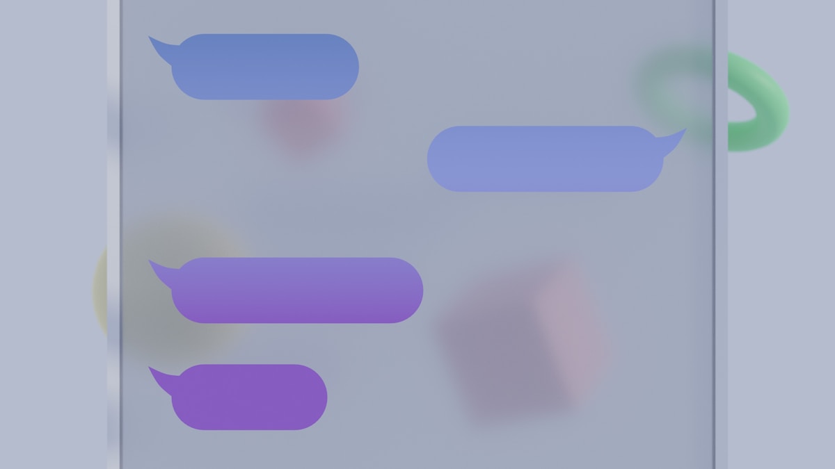 Close-up of a smartphone screen showing a conversational AI chat interface