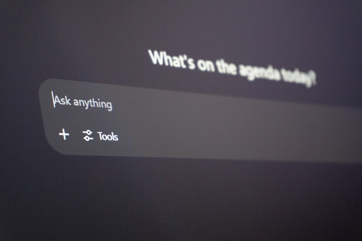 Digital screen showing an AI chatbot interface