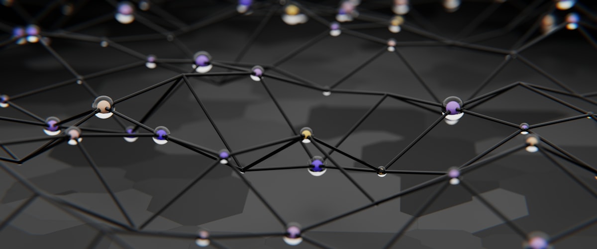Black and white network of disconnected dots
